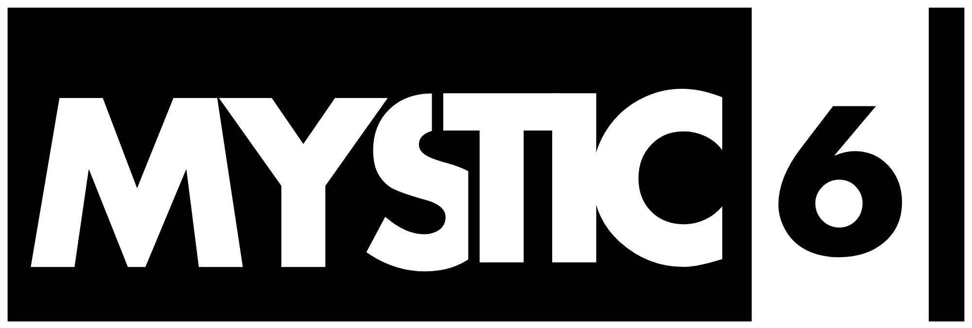 Mystic Six logo in black and white featuring bold font, representing a streetwear brand located in Pakistan.