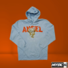 "Comfort Fit Graphic hoodie angel bear cute from Mystic Six, featuring bold angel font minimalist front logo. Made with a breathable cotton blend for style and comfort in Pakistan's winter weather.